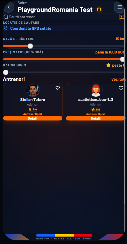 Ecran Antrenori